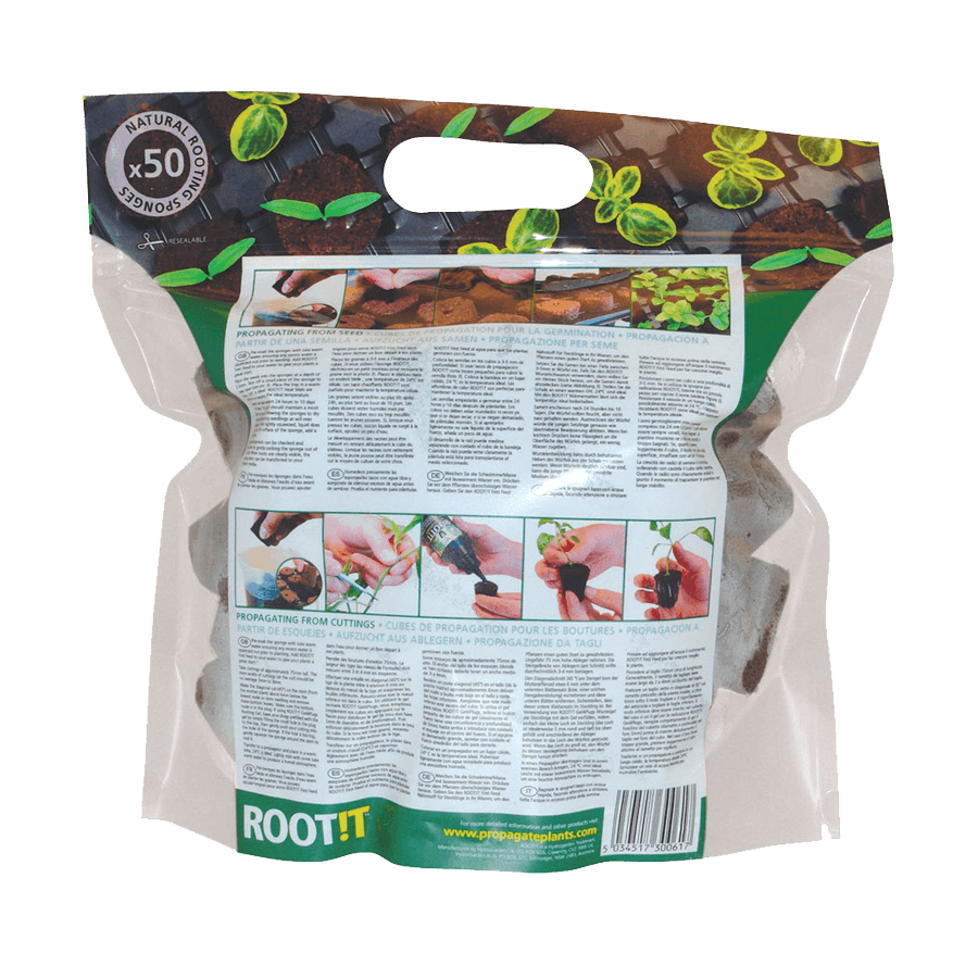 ROOT!T Anzuchtwürfel 50Stk im Beutel, Rückseite
