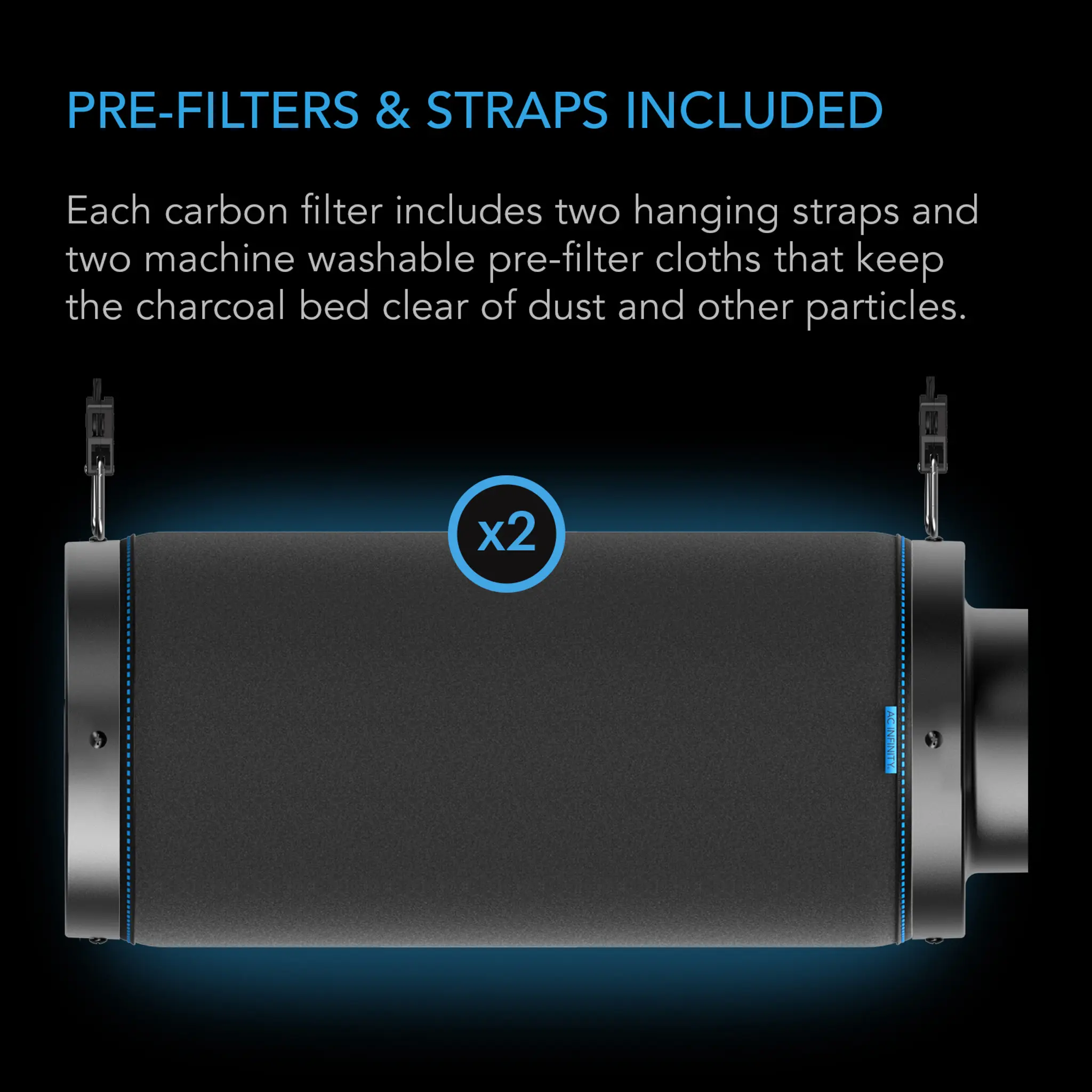 AC Infinity Aktivkohlefilter XL Flansch 150mm Details 4